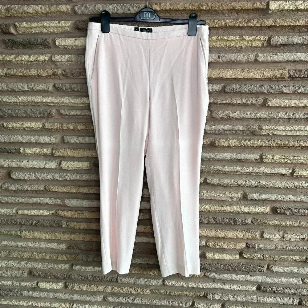 Carlisle Light Blush Pink Christy Side Zip Ankle Pants